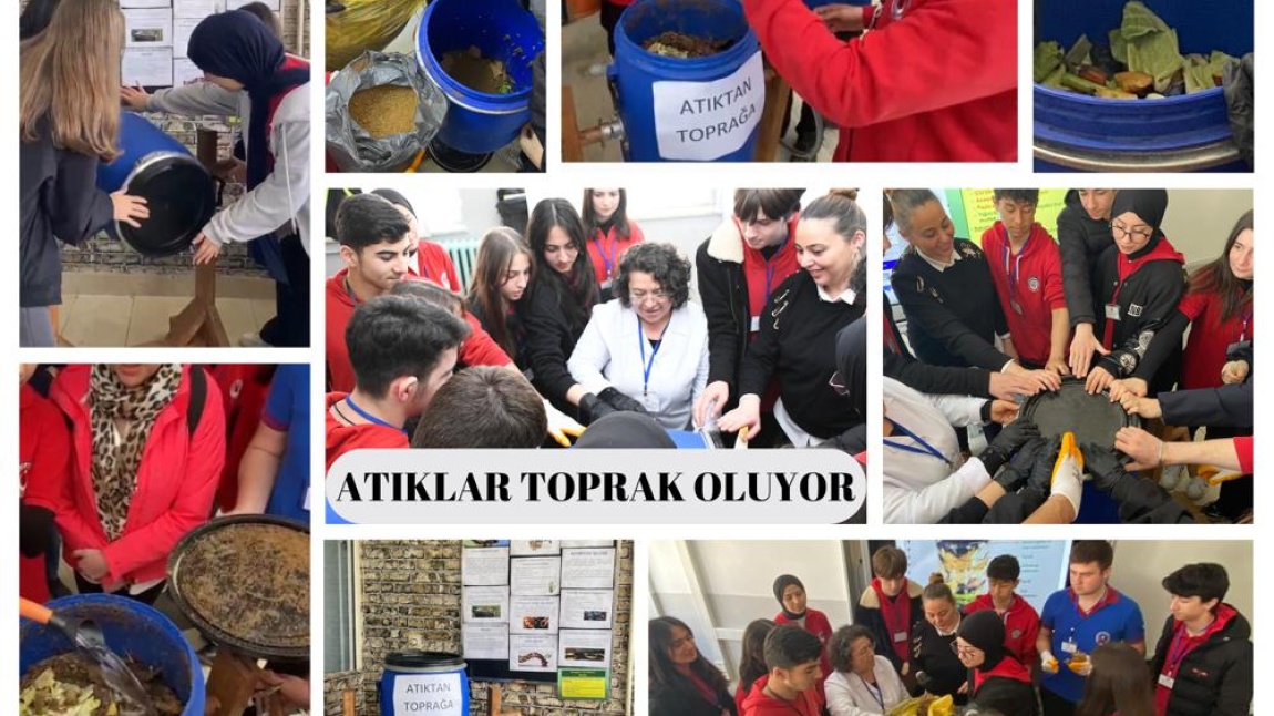 Fatih  Anadolu  Lisesi  öğrencileri sosyal sorumluluk projesi kapsamında; kentsel yaşamda organik atıkların geri dönüşümünü sağlayabilecekleri kompost yapımını gerçekleştiriyor.
